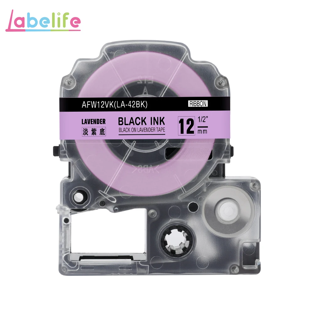 Labelife 1PK SFW12PK 12mm Compatible Epson KingJim Ribbon Tapes LA-42BK SFW12VK for Epson/Kingjim Label Printer Gift Wedding | Компьютеры