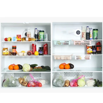 

Refrigerator Retractable Storage Rack Household Pull-out Sorting Storage Fresh-Keeping Box Layered Partition Organizer Rack