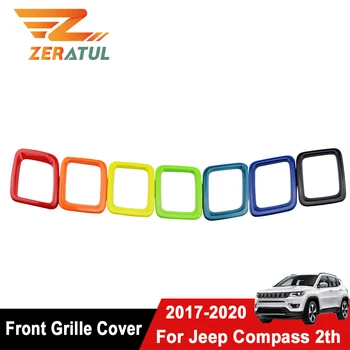

Zeratul Chrome Front Racing Grills Car Grill Trim Grille Cover Sticker Kit Parts Accessories for Jeep Compass 2th 2017 - 2020