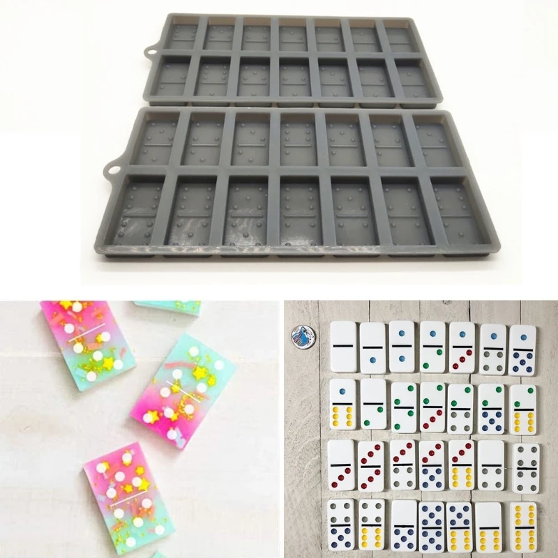 

Handmade Domino Game Play Silicone Molds Resin 28 DIY Dominoes Personlized Games Epoxy Resin Casting Mold Art Crafts