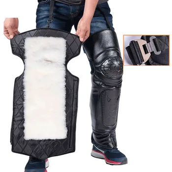 

2pcs/lot Motorbike Riding Protective Knee Pads Winter Leather Waterproof Warm wool Motorcycle Kneepad Legs Warmer Rodillera Moto