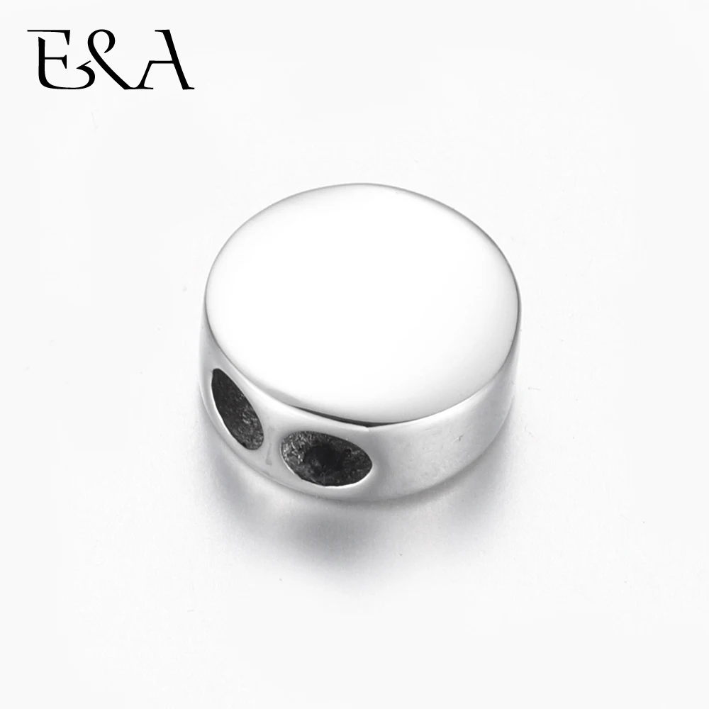 

4pieces 316L Stainless Steel Spacer Double Hole Beads Fit 3mm Rope for DIY Bracelet Necklace Jewelry Making Findings Supplies