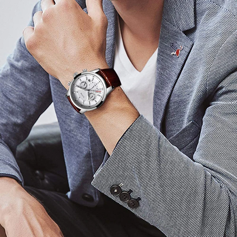 Watches Mens 2021 LIGE Top Brand Luxury Casual Leather Quartz Men's Watch Business Clock Male Sport Waterproof Date Chronograph