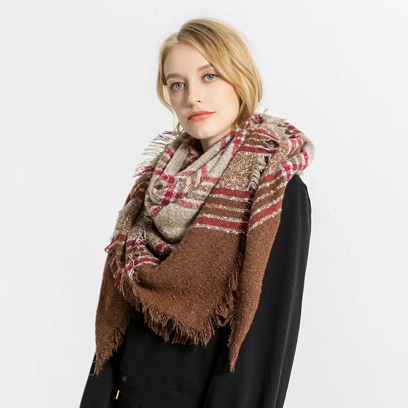 

Women Imitate Cashmere Scarves Strip New Fashion Femme Shawl For Winter Branded Designer Scarf For Girls
