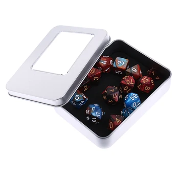 

Pack of 14 Acrylic Double Color Dices Die D20 D12 D10 D8 D6 D4 for Dungeons and Dragons 0.62inch