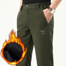 Мужские флисовые тактические штаны, зимние теплые армейские брюки-карго, Военные флисовые рабочие брюки, плотные теплые водонепроницаемые брюки, M-4XL, 5002