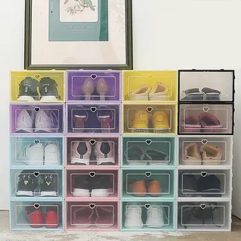 

Transparent Dust Proof And Moisture Proof Shoe Box Thickened Clamshell Drawer Type Combined Storage Storage Box