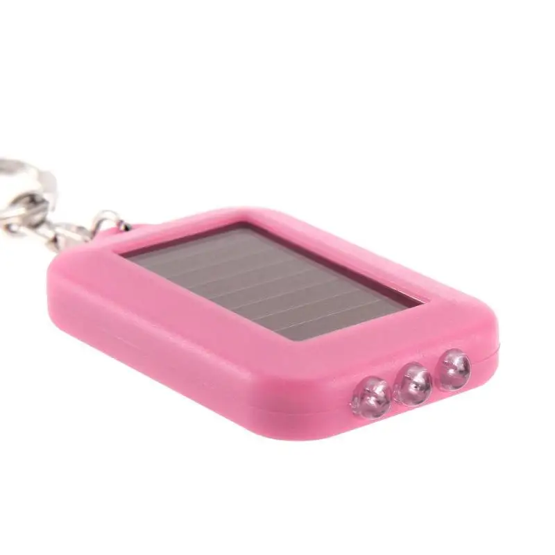 Key Chain LED Flashlight Portable Solar Power Light Torch Outdoor Emergency Lamp Suitable for Mountaineering Camping