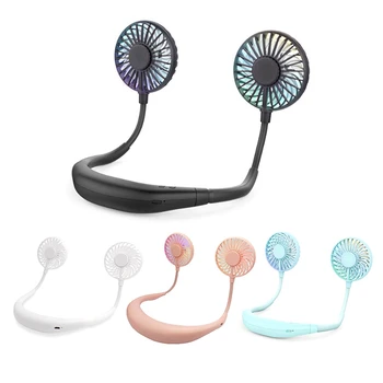 

Mini USB Portable Fan Neck Fan Neckband with Rechargeable Battery Desk Fans Handheld Air Cooler Conditioner for Room