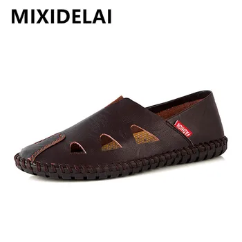 

Genuine Leather Comfortable Men's Casual Shoes Luxury Brand Mens Loafers Flats Breathable Slip on Black Driving Shoes Size 38-50