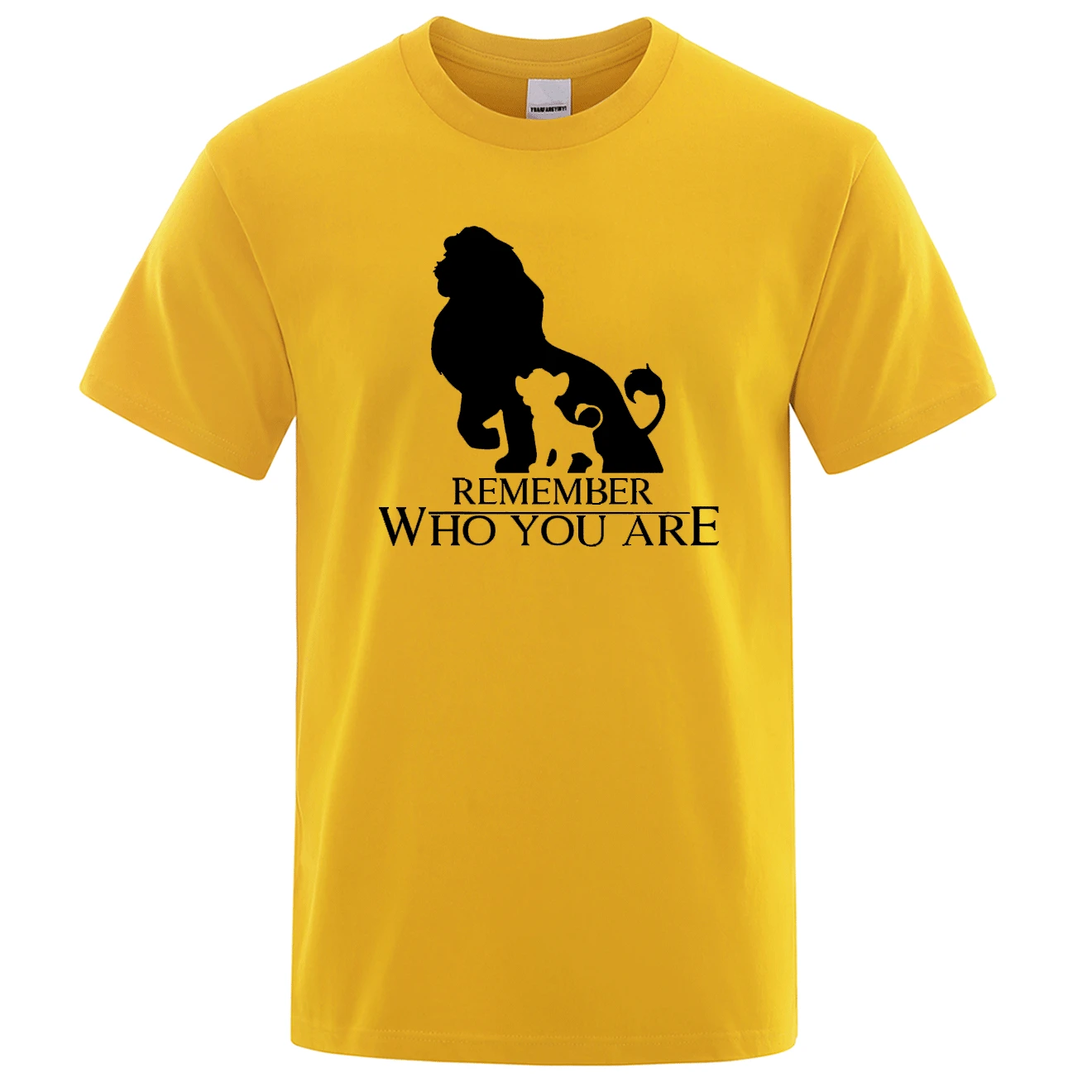 Футболка с рисунком короля льва homme уличная Мужская футболка с надписью «вспомните, кто вы» летние мужские футболки с коротким рукавом - Цвет: yellow 1
