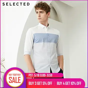 

SELECTED Men's Slim Fit Cotton Striped 3/4 Sleeves Casual Shirt S|419231513