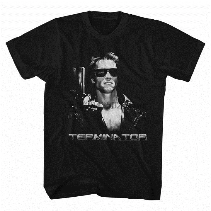 Мужская футболка с коротким рукавом Terminator черная Повседневная графическим