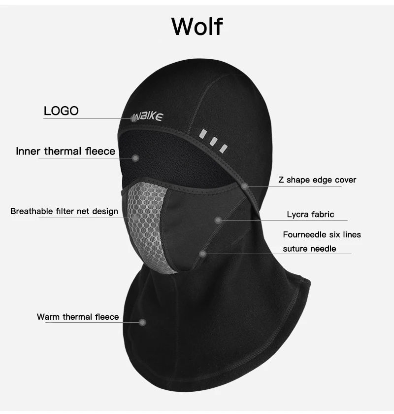 INBIKE маска для лица зимняя велосипедная Лыжная Кепка велосипедная лицевая термальный Флисовый Шарф Мужская полулицевая Маска щит сноуборд шапка велосипедный головной убор