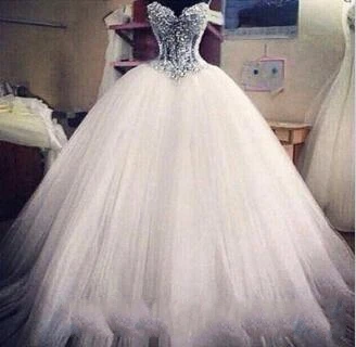 Роскошное Свадебное платье с жемчужинами уникальные арабские Свадебные платья для любимой белой тюлевой свадебное платье принцессы