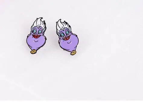 Новинка, 1 пара, Ursula Maleficent, Злодеи для женщин, девушек, модные Мультяшные серьги-гвоздики, милые серьги для женщин, девушек, подарки на вечеринку, M-01 - Окраска металла: A1pair