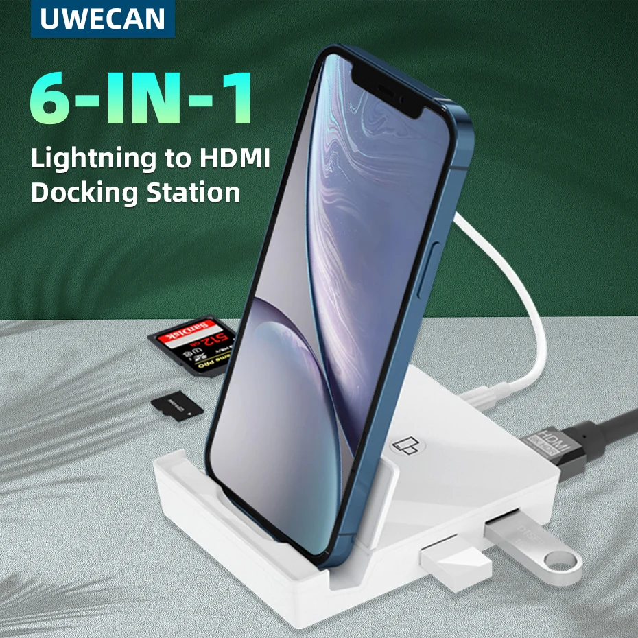 Док-станция Lightning 1080 дюйма 4k для HDMI-проекторов | Мобильные телефоны и аксессуары
