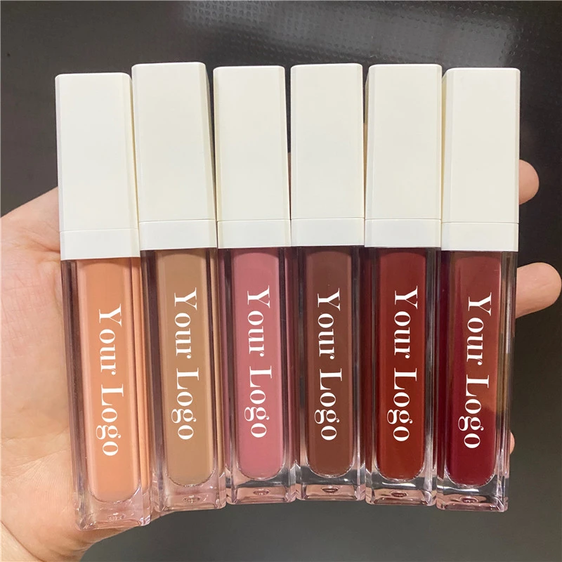 50pcs Lip Gloss Private Label Wholesale Lipgloss No Logo Custom Makeup Nude  Clear Lip Plumper Cosmetics Vendor