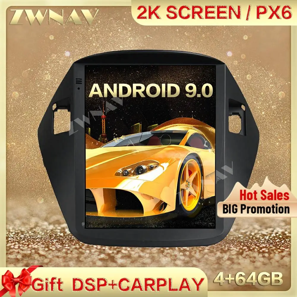 DSP Carplay Tesla screen 4G+64GB Android 9.0 Car Multimedia Player For HYUNDAI IX35 Tuscon 2010-2015 Radio Auto stereo head unit |