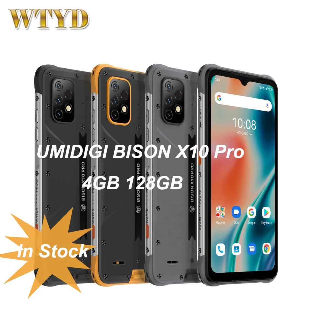 best phone of poco UMIDIGI BISON X10 Pro Global Version IP68 Waterproof Smartphone 6.53'' 4GB 128GB 6150mAh 20MP Triple Camera NFC 4G Mobile Phone poco best phone