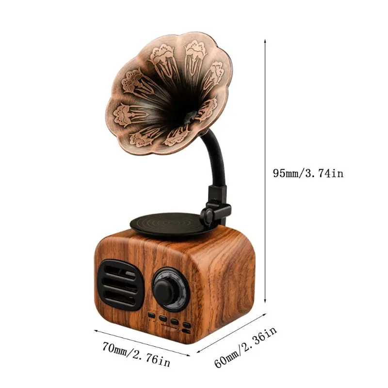 Фонограф мини Bluetooth динамик беспроводной громкий динамик сабвуфер TF fm-радио