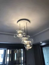 Lamp.led-Light Iron-Glass Bubbles Golden-Chandelier Postmodern Dinning-Room for Foyer