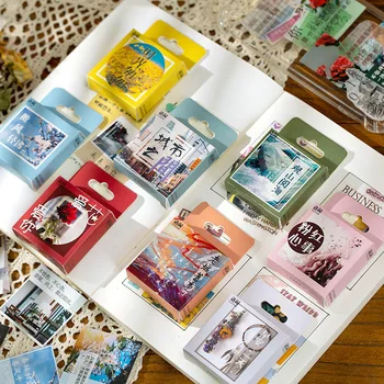 

50 pcs/box Sunny after rain series Decorative Stationery ins Stickers Scrapbooking DIY Diary Album Stick Lable