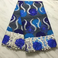 Высокое качество Новое поступление Анкара плюс бисер и сверло воск кружево воск ткань африканская вышивка воск с кружевной тканью pL02