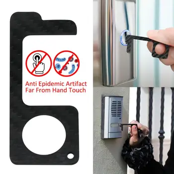 

Portable Clean Key Tool Hygiene Hand Metal Door Opener Elevator Handle Antimicrobial Brass Clean Key touchless Tool