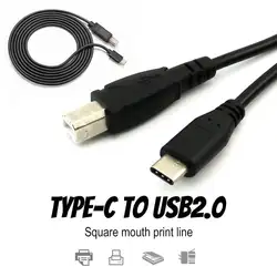 1 метр type-C штекер для USB B Мужской кабель для передачи данных USB-C Кабель-адаптер для принтера персональный тип компьютера-C до USB2.0