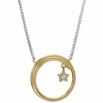 

New 925 Sterling Silver Necklace Shine Round Moon & Star Adjust Sliding Necklace For Women Wedding Gift Fine DIY Jewelry