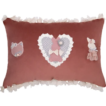 

Decorative pillow cute, 40x60cm, ash rose, 100% pe embroidery