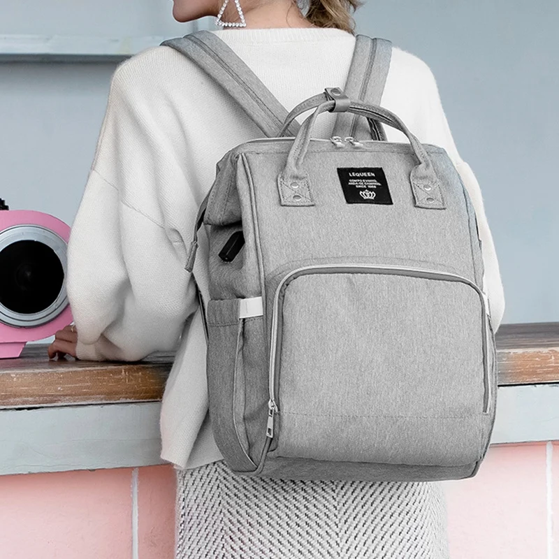

Hot Mummy Bag Multi-Function Large-Capacity Mummy Bag Backpack Bag Mother'S New Upgrade Maternal And Child Bag Waterproof Backpa