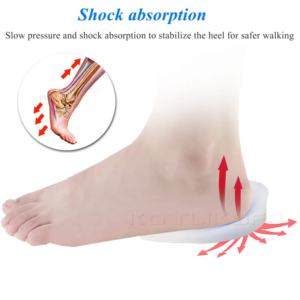 Super Soft Medical Silicone Gel Heel Pad Cushion Calcaneal Spur Heel Spur Shock Absorption Relief Foot Pain Cup Insert