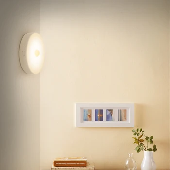 

Automatic Magnetic Base USB Rechargeable Night Light Adhesive Led Indoor Decor Corridor Lamp ABS Bedroom Motion Portable Sensor