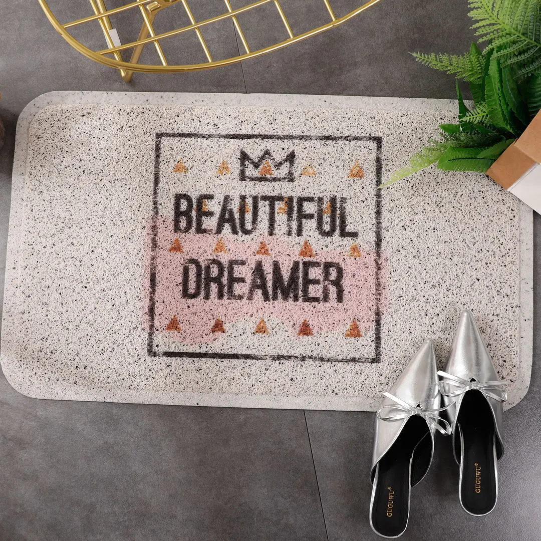 Мультяшный коврик для двери, детский коврик для детской комнаты, розовый Противоскользящий коврик из ПВХ