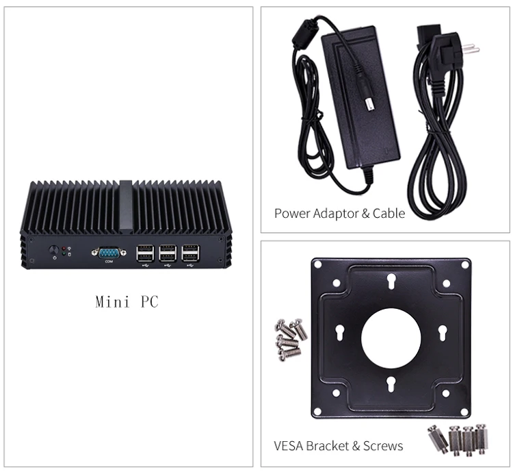 Barebone компактный промышленный ПК Intel J1900 2 Lan 8 USB COM VGA HD настольный компьютер K190SE