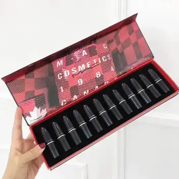 

Mac-lipstick makeup 12 Different Colors rubber tube Sexy Matte Lipstick Long-lasting Easy to Wear Nude Red Lip Stick Cosmetic