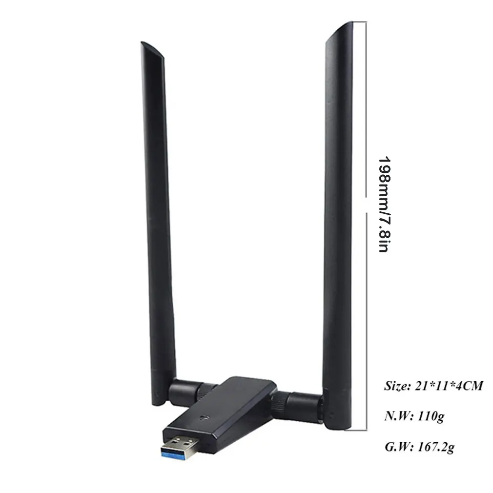 1200Mbps Long Range 11AC Wireless Network Card USB 3.0 Dual Frequency 2.4G/5.8G WiFi Receiver WiFi Adapter