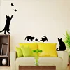 1 Set/Pack New Arrived Cat play Butterflies Wall Sticker Removable Decoration Decals for Bedroom Kitchen Living Room Walls ► Photo 2/5