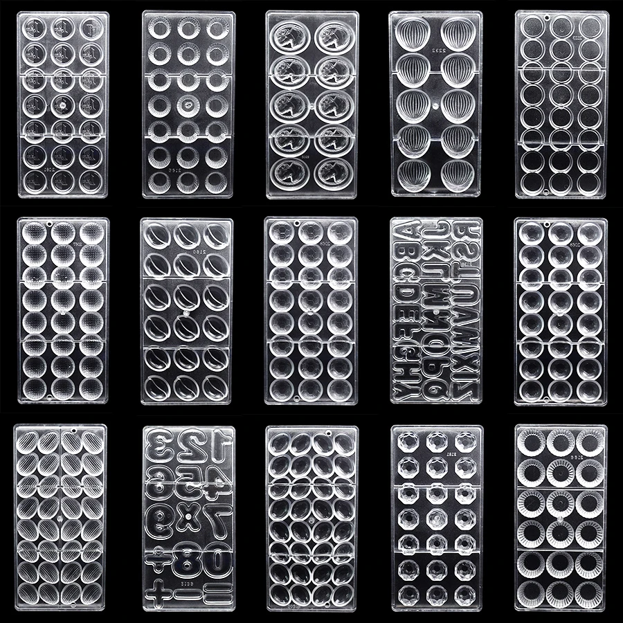 

Chocolate Candy Bars 3D Molds Plastic Polycarbonate Form for Bakery Cake Decoration Baking Pastry Tools Moldes Para Chocolate