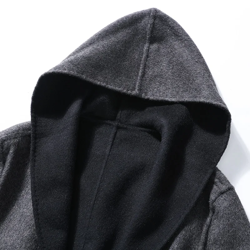 7XL 6XL 5XL, зимнее мужское шерстяное пальто в британском стиле, дизайн, длинный Тренч, брендовая одежда, высокое качество, шерстяное пальто с капюшоном для мужчин