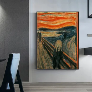 

Edvard Munch The Scream Famous Canvas Art Paintings Reproductions Abstract Classical Scream Wall Posters Cuadros Home Decoration