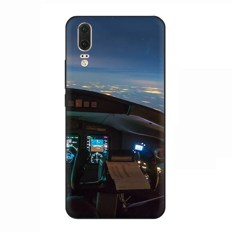 Крутой самолет кокпит Мягкий силиконовый чехол для телефона для huawei P8 P9 Lite Mini P10 P20 P30 Lite Pro P Smart Z Plus - Цвет: B6