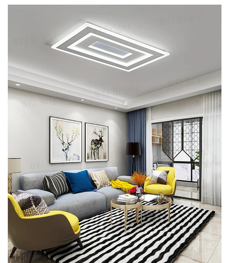 Накладные современные светодиодные потолочные лампы для гостиной, спальни, квадратная акриловая комнатная потолочная лампа, светильники переменного тока 85-265 в