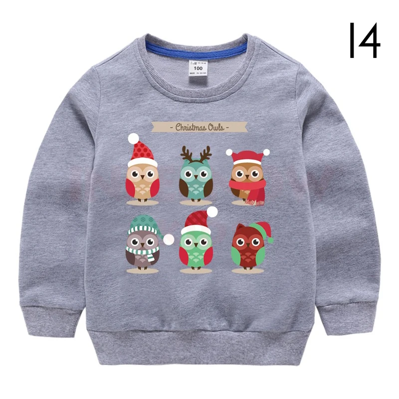 INPEPNOW Christmas Children's Sweatshirt for Girls Sweat Shirt Cotton Child Sweatshirt for Boys Baby Kids Hoodies Teens Clothes - Цвет: 14