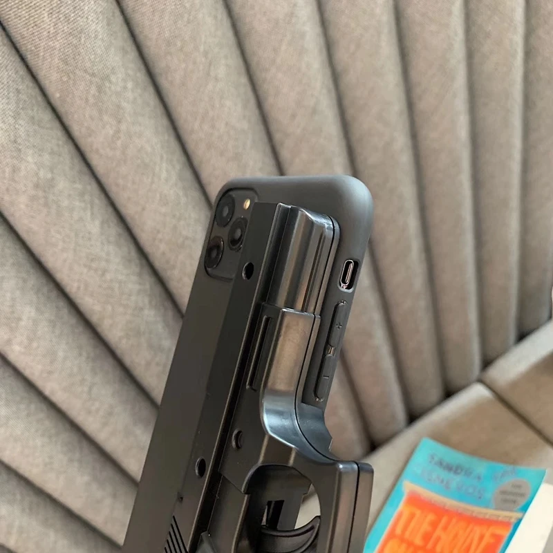 Роскошный 3D интересный чехол для телефона с пистолетом для iphone 11 Pro Max X XS Max XR 7 8 plus Мягкая силиконовая задняя крышка для телефона с пистолетом