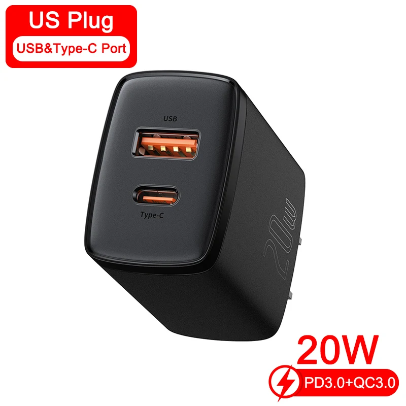 best 65w usb c charger Baseus 30W USB Type C Charger Quick Charge For iPhone 13 12 Pro Max Samsung Xiaomi Mi QC 3.0 PD USBC Fast Charging Phone charger baseus 65w Chargers