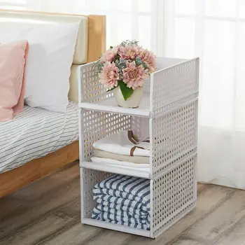 

Foldable Clothes Storage Box Drawer Cubes Drawer Storage Basket Racks Stacking Drawers Shelf