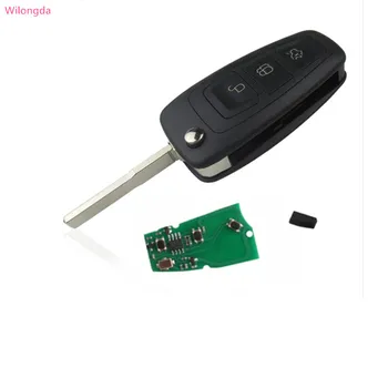 

Wilongda Auto key 3 Buttons Flip Folding Remote Key 433MHZ 4d63 chip Cover 2012-2015 year for Focus car key